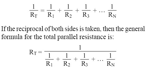 parallel formula resistance resistors total two follows